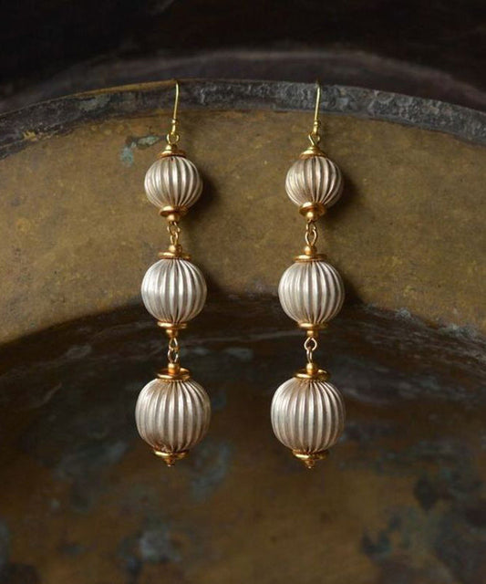 Boucles d'oreilles pendantes en alliage de cuivre doré de style chinois - Amawinc
