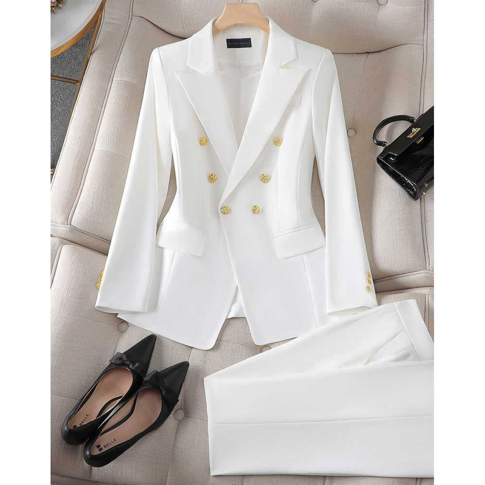 Chloé Montclair Eterna Rose Ensemble Blazer Tailleur Deux Pièces Avec Fermetures Dorées Et Poches Élégantes