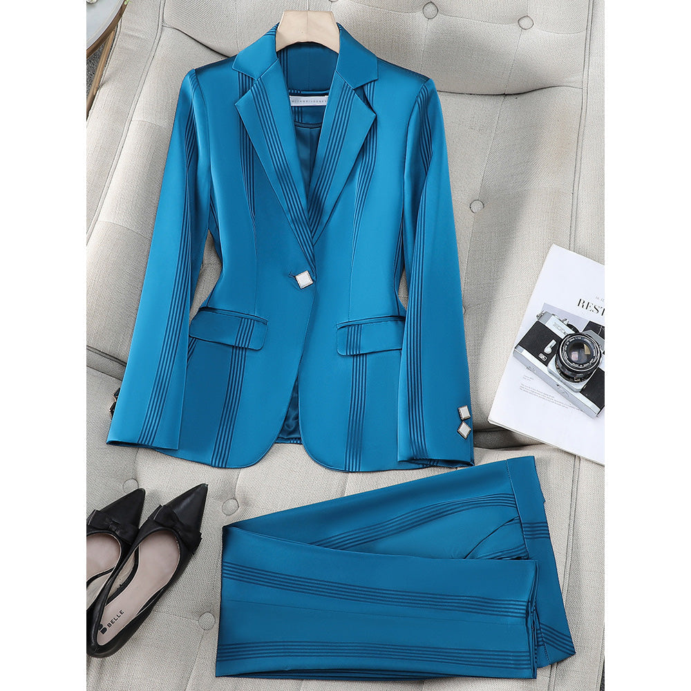 Chloé Montclair Regal Poise Ensemble Tailleur Pantalon Élégant Pour Professionnel Polyvalent Réunions Soirées