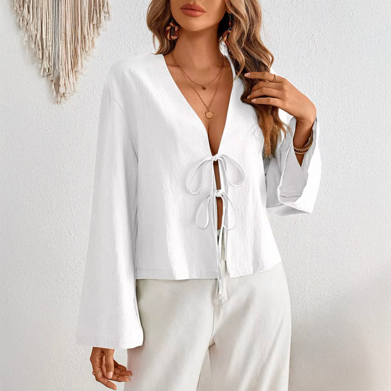 Chloé Montclair Villarosa Blouse À Lacets Manches Évasées Drapée En Tissu Léger Pour Une Rébellion Subtile Et Élégante