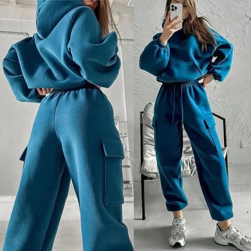Jasmine Ensemble Hoodie Poches Cargo Et Joggers Pour Femmes Confort Et Style Streetwear