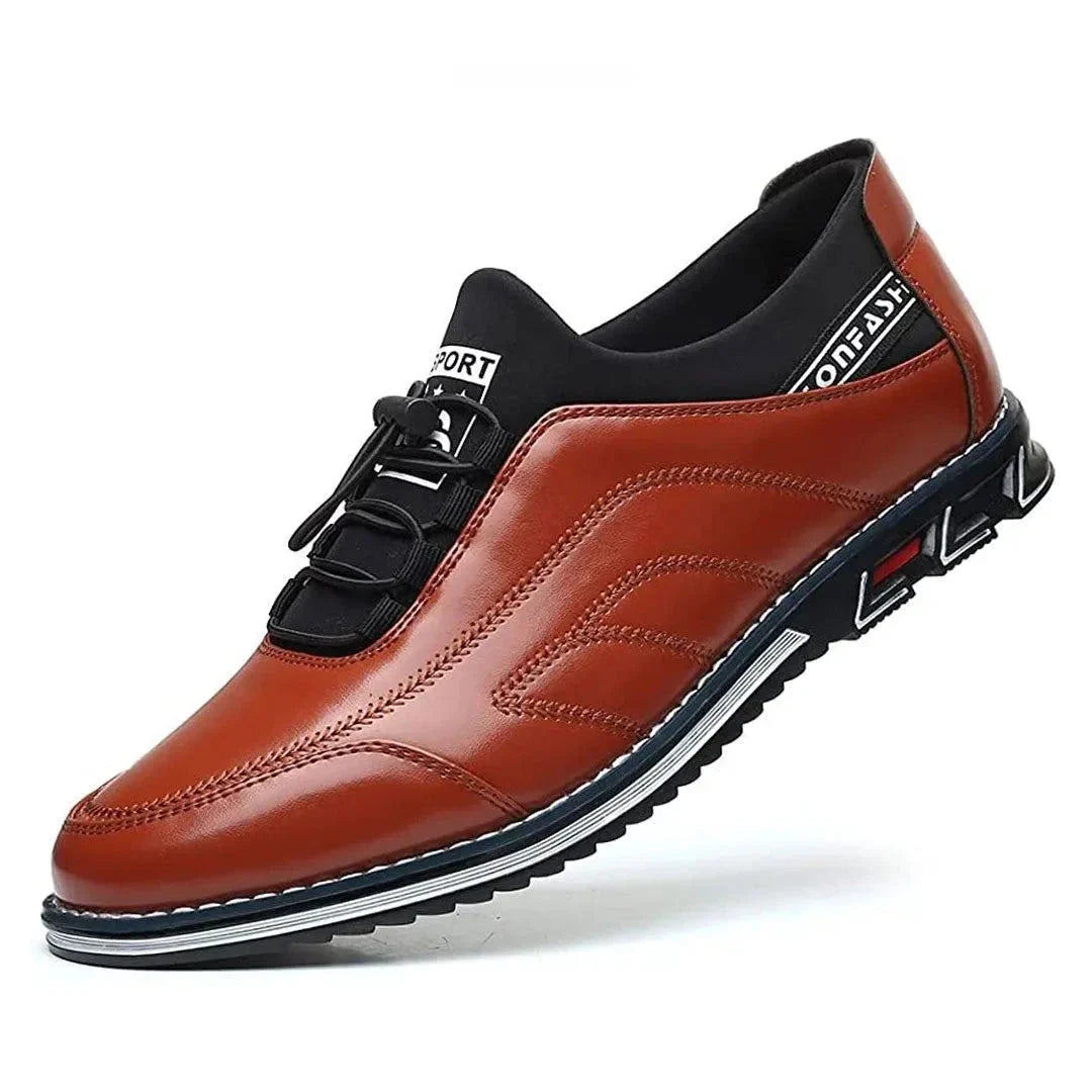 Waylynn Baskets Homme En Faux Cuir À Lacets Col Élastique Dessus Brillant Streetwear Confort Toute La Journée