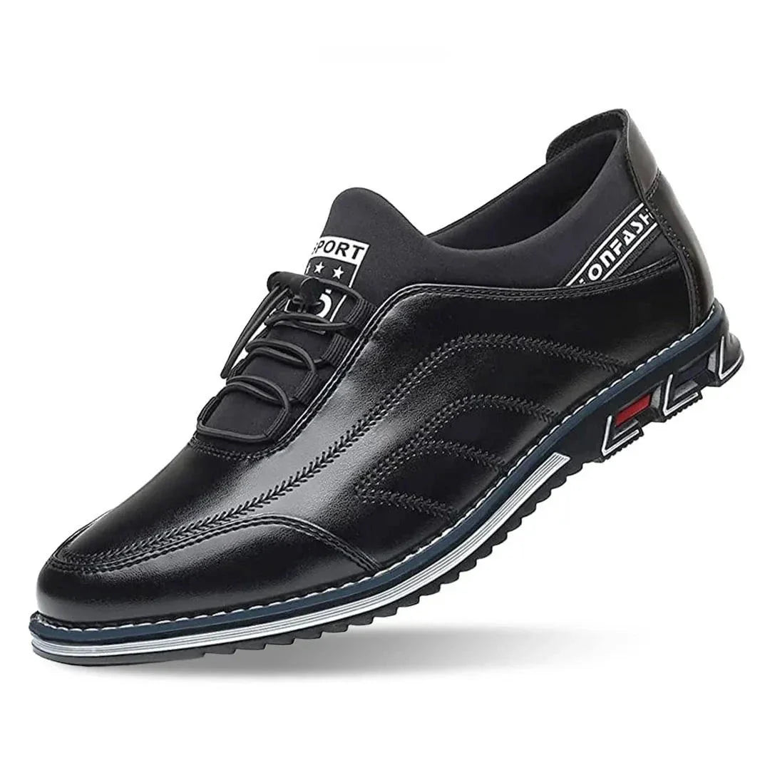 Waylynn Baskets Homme En Faux Cuir À Lacets Col Élastique Dessus Brillant Streetwear Confort Toute La Journée