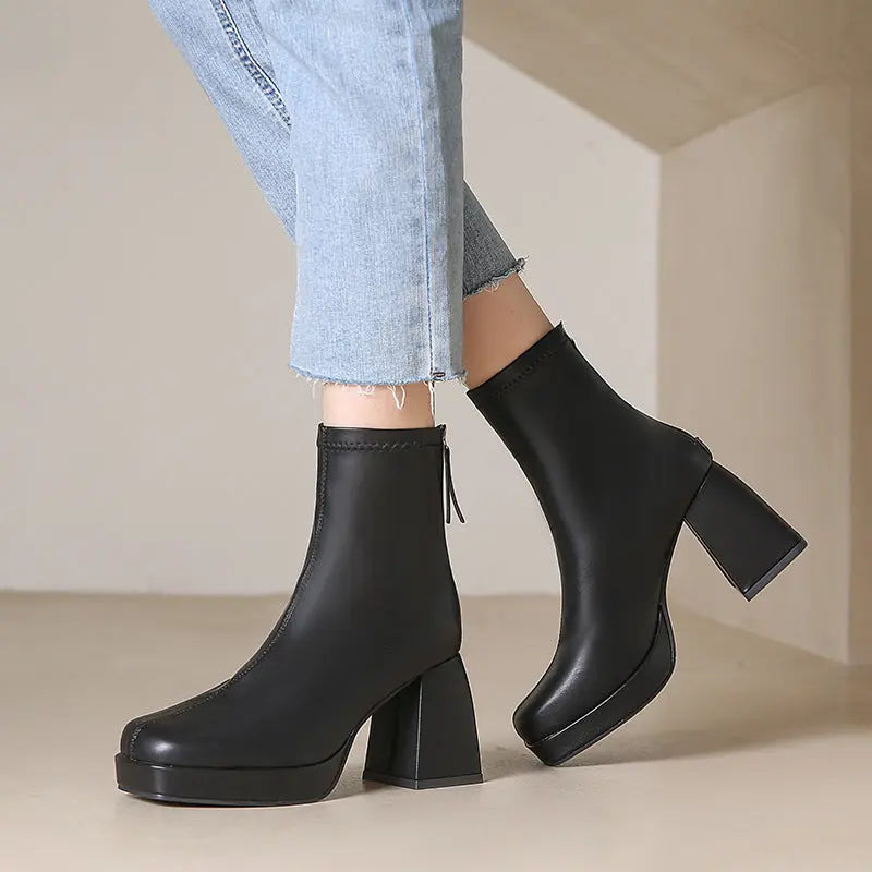 Bottes À Cheville À Talon Épais Pour Femmes Confortables Et Élégantes Au Quotidien