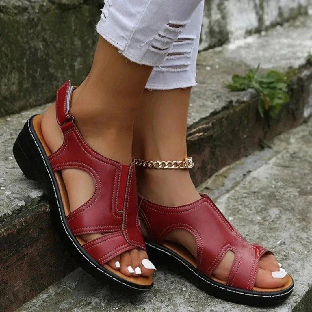 Sandales Orthopédiques Clara À Bout Ouvert Avec Bride Slingback Semelle Rembourrée Pour Confort Toute La Journée