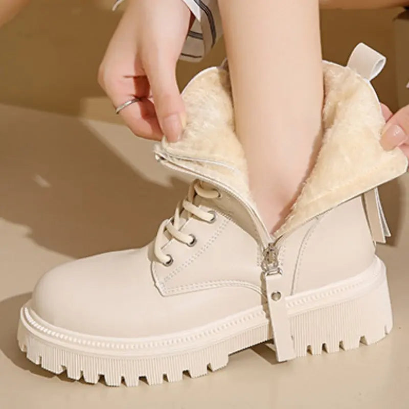 Bottes Martin Classiques Pour Femmes Élégantes Et Polyvalentes En Beige Ou Noir Confortables