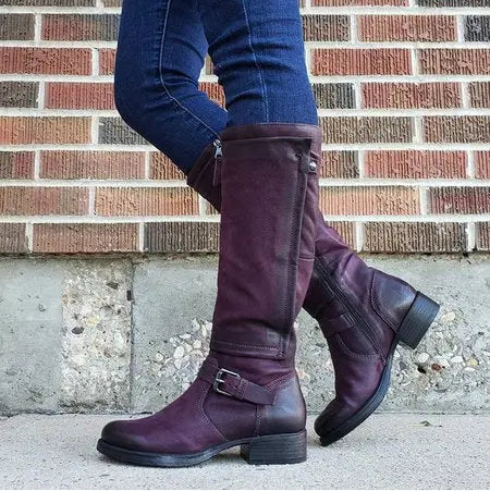 Bottes Hautes Pour Femme Bout Rond Classiques En Microfibre Premium Confortables Et Élégantes Polyvalentes
