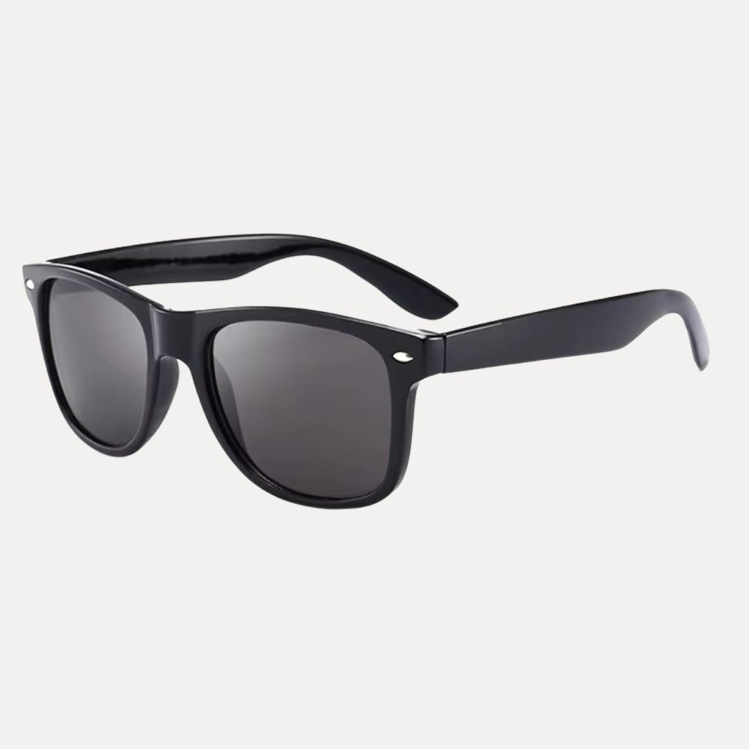 Lunettes de Soleil Polarisées Verres Bleus Miroirs Cadre Noir Légères et Confortables
