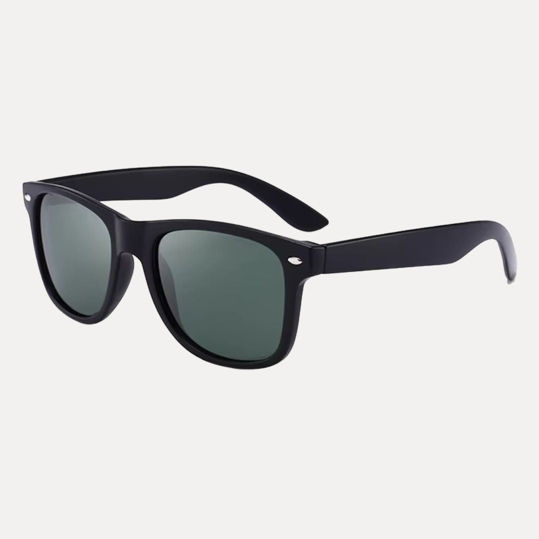 Lunettes de Soleil Polarisées Verres Bleus Miroirs Cadre Noir Légères et Confortables