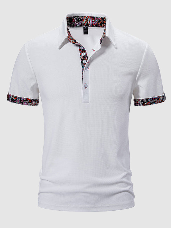 Claude Paisley Print Short-Sleeve Polo Shirt