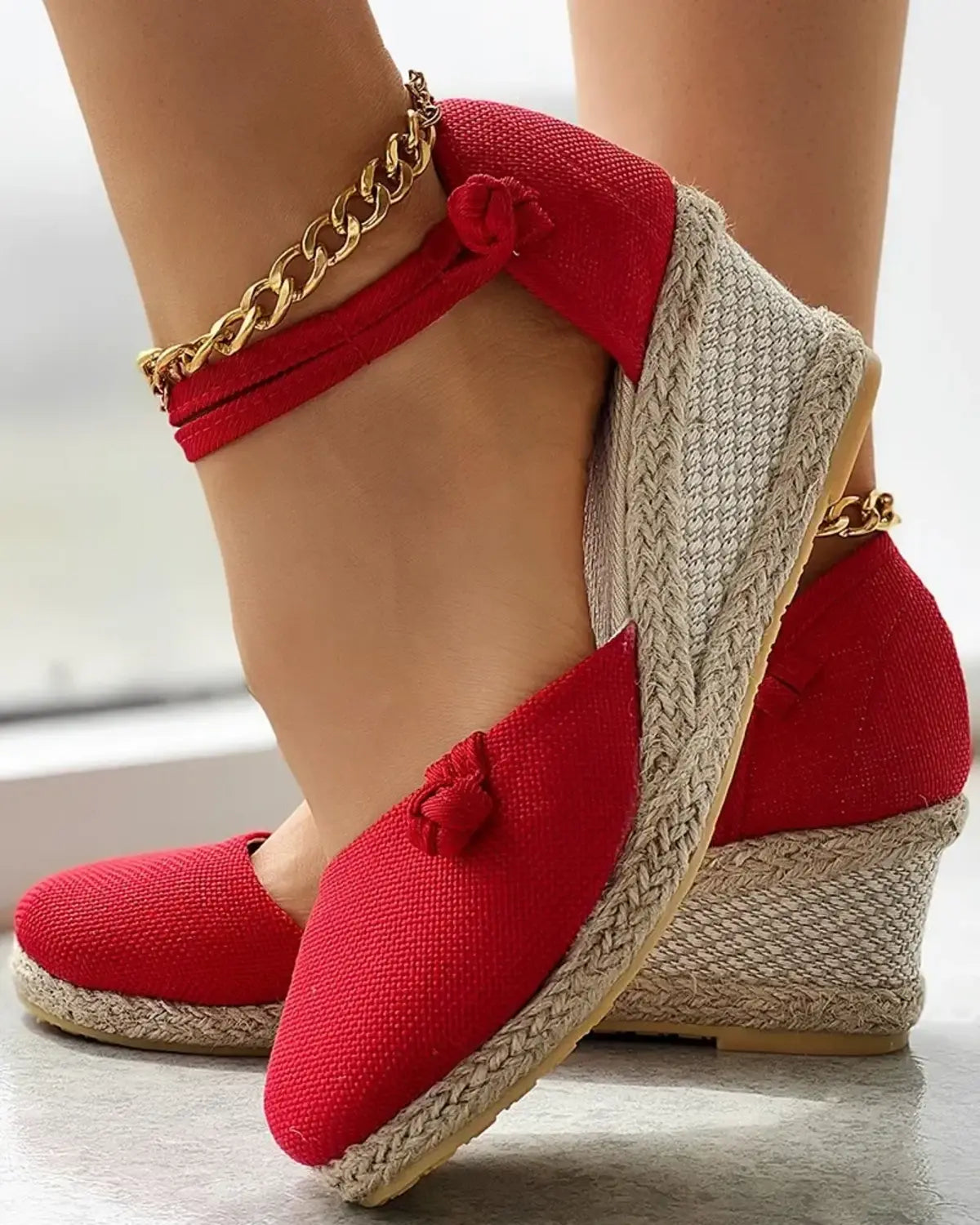 Espadrilles Compensées À Bout Fermé Pour Femmes Confortables Et Élégantes Pour L'Été
