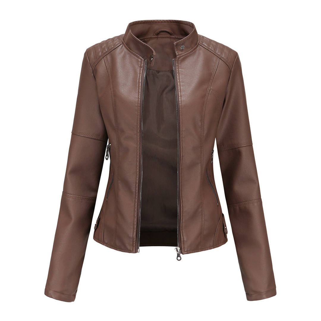 Veste Biker Femme Élégante Slim Fit Amawinc Ella De Qualité Supérieure Pour Look Décontracté Ou Semi Formel