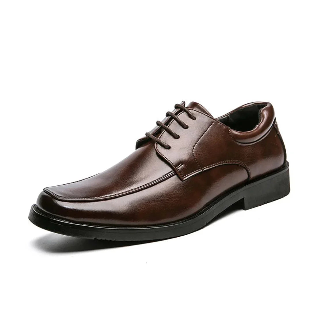 Chaussures Derby Colson Elite Pour Homme En Cuir PU Empeigne À Lacets Semelle Intérieure Rembourrée Talon Bas