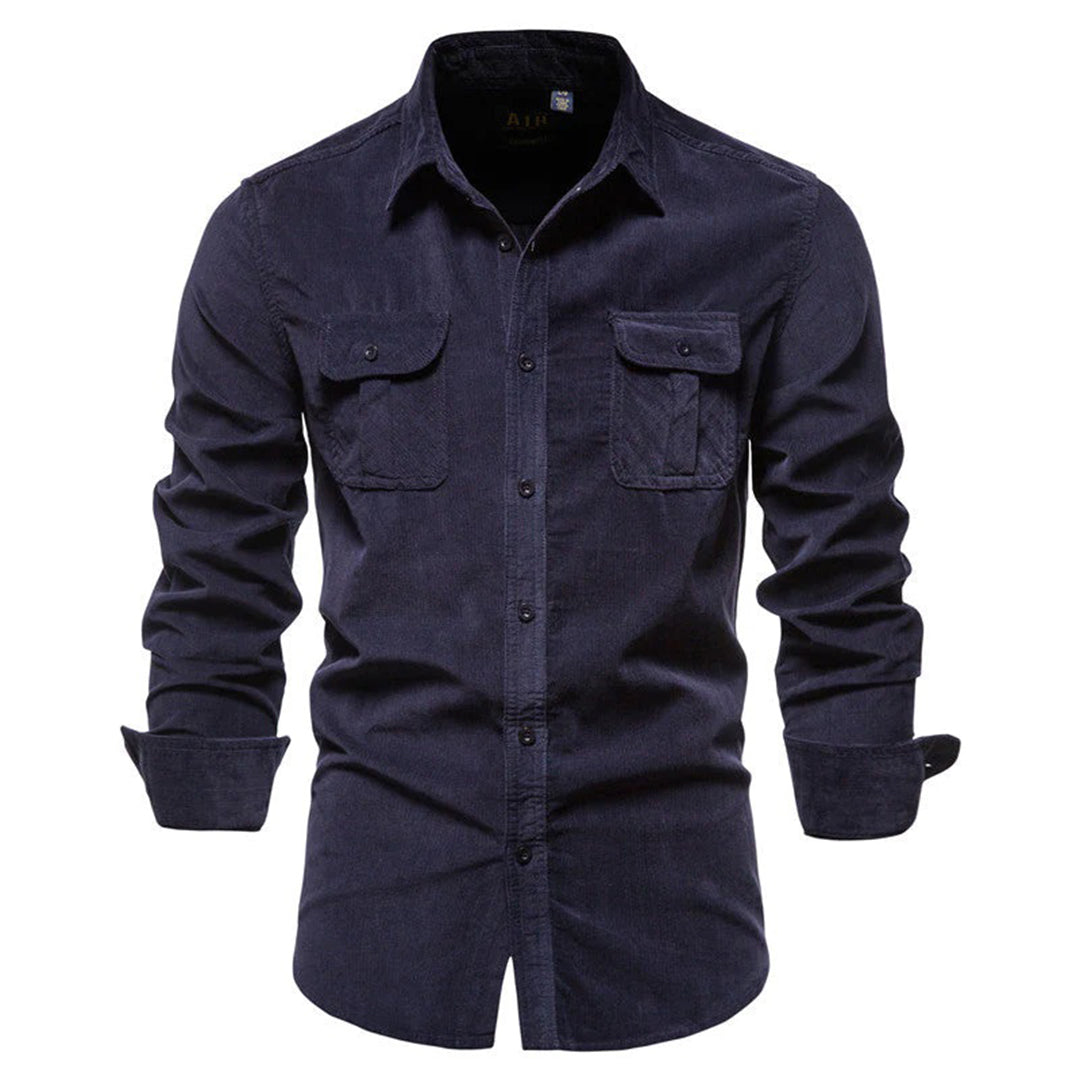 Amawinc Chemise Homme Kaki À Boutons Avec Poches Poitrine Coupe Ajustée Manches Longues Décontractée Pour Le Travail