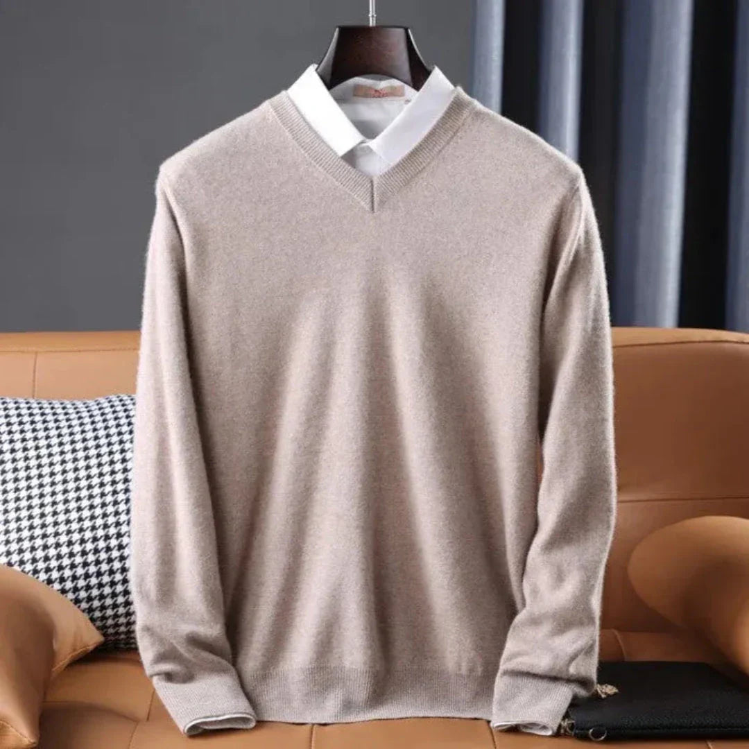 Pull En Cachemire Col V Confortable Et Élégant Pour La Superposition Quotidienne