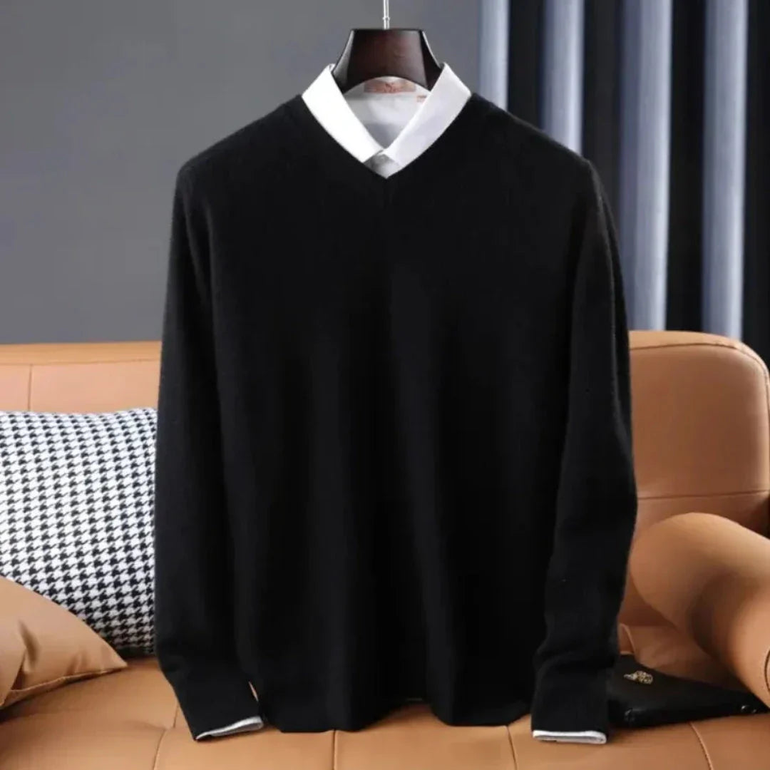 Pull En Cachemire Col V Confortable Et Élégant Pour La Superposition Quotidienne