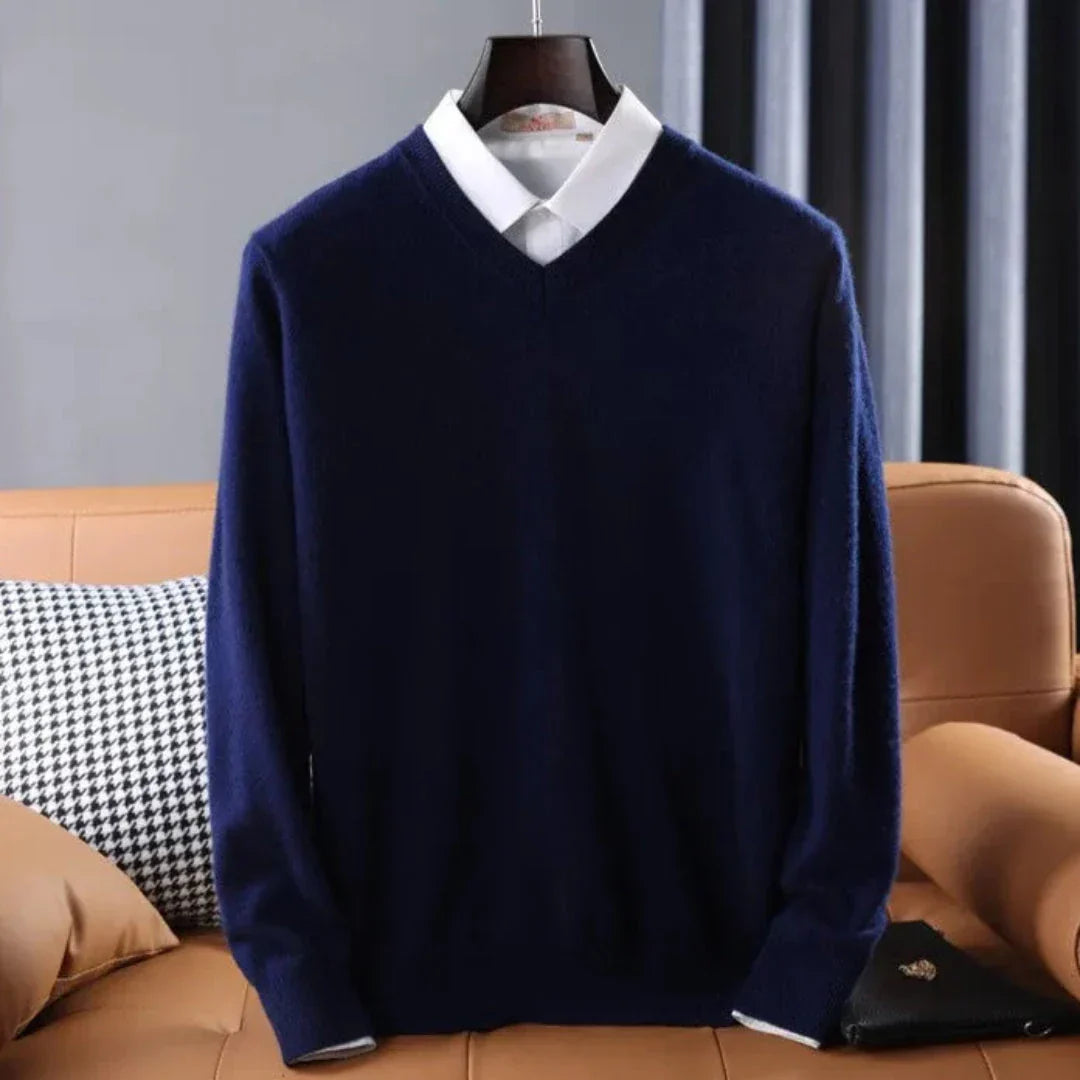 Pull En Cachemire Col V Confortable Et Élégant Pour La Superposition Quotidienne