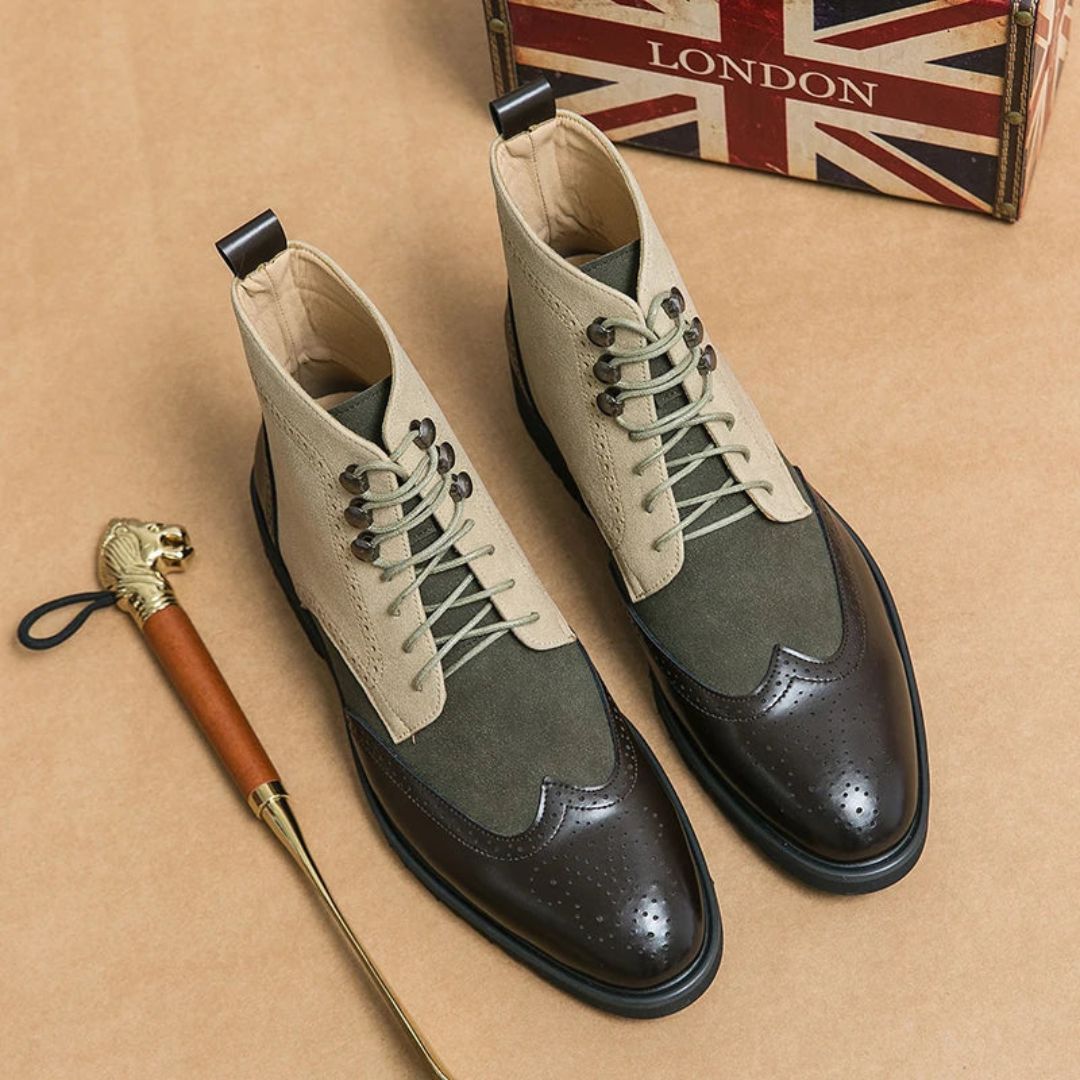 Bottes Corwin Statement Pour Homme À Carreaux Et Cuir Synthétique Pointe Wingtip Structurées