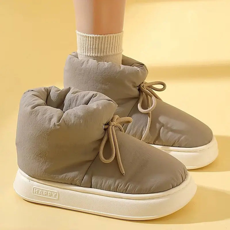 Chaussons Montants Pour Femme Chauds Et Confortables Avec Doublure En Fausse Laine Et Semelle EVA Léger
