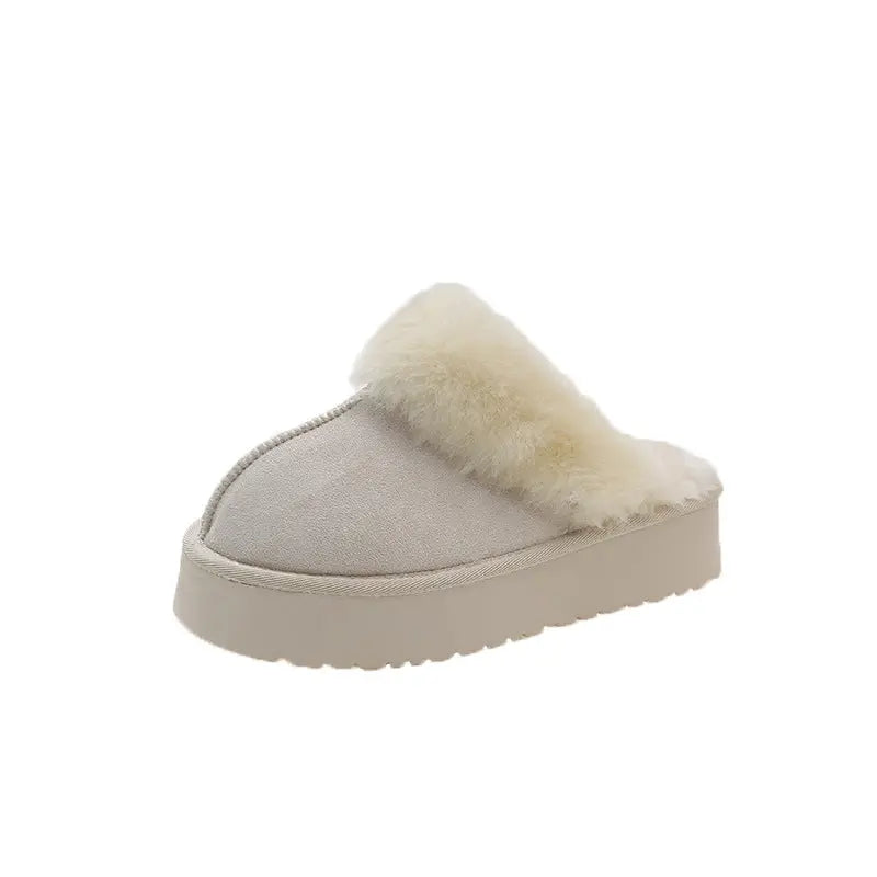 Chaussons D'Hiver Pour Femmes Confortables Et Chaleureux Avec Doublure Coton Et Semelle Épais 5 Cm