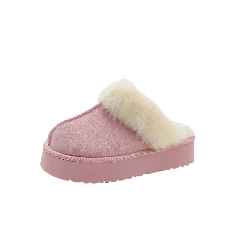 Chaussons D'Hiver Pour Femmes Confortables Et Chaleureux Avec Doublure Coton Et Semelle Épais 5 Cm