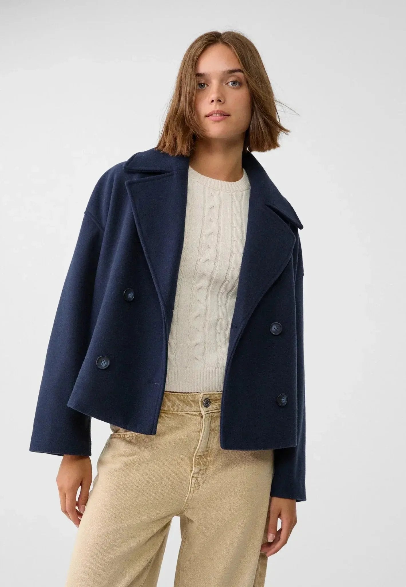 Veste Courte D Hiver À Double Boutonnage Pour Femmes Chic Et Chaude Idéale Pour Temps Froid Et Quotidien