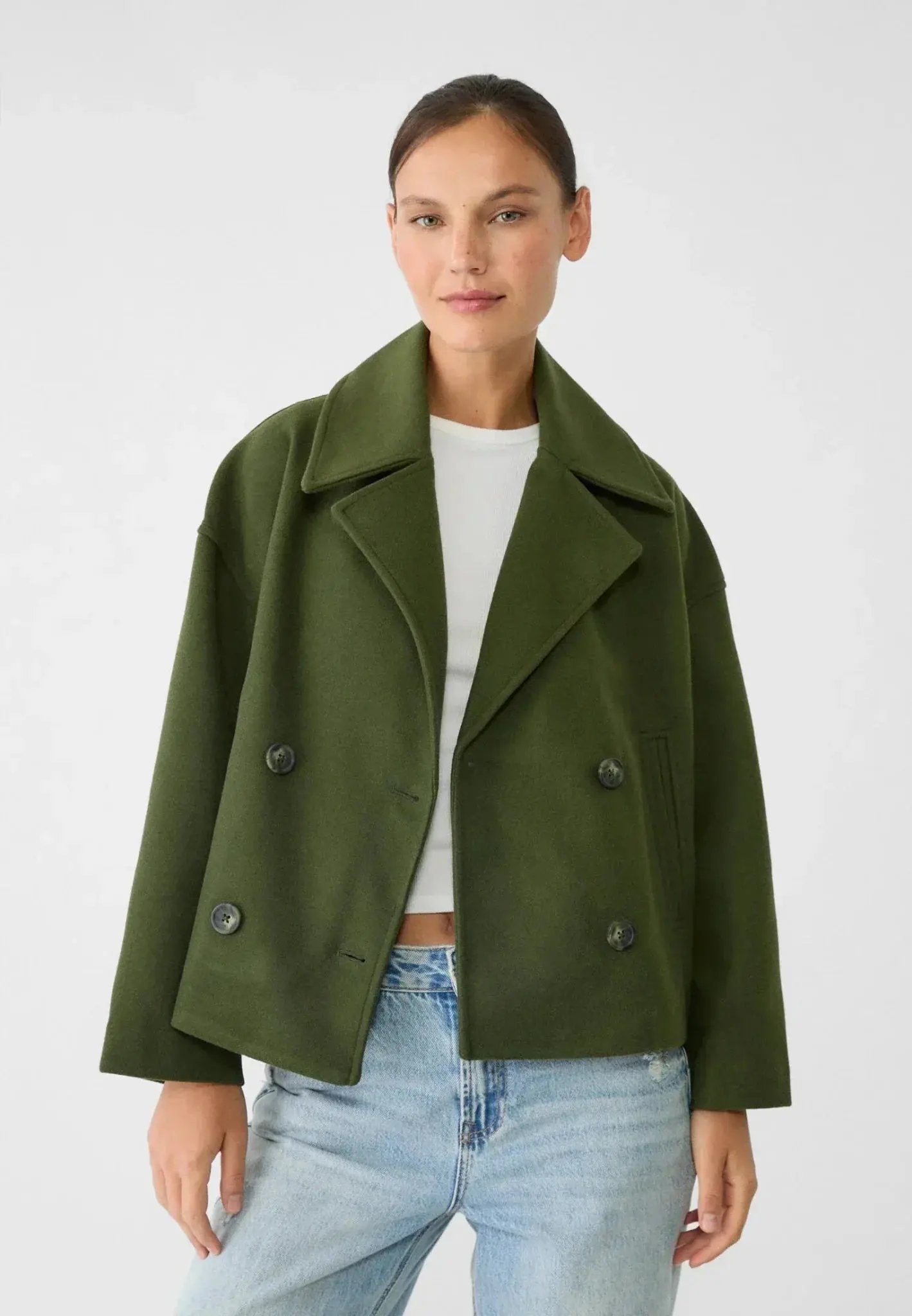 Veste Courte D Hiver À Double Boutonnage Pour Femmes Chic Et Chaude Idéale Pour Temps Froid Et Quotidien