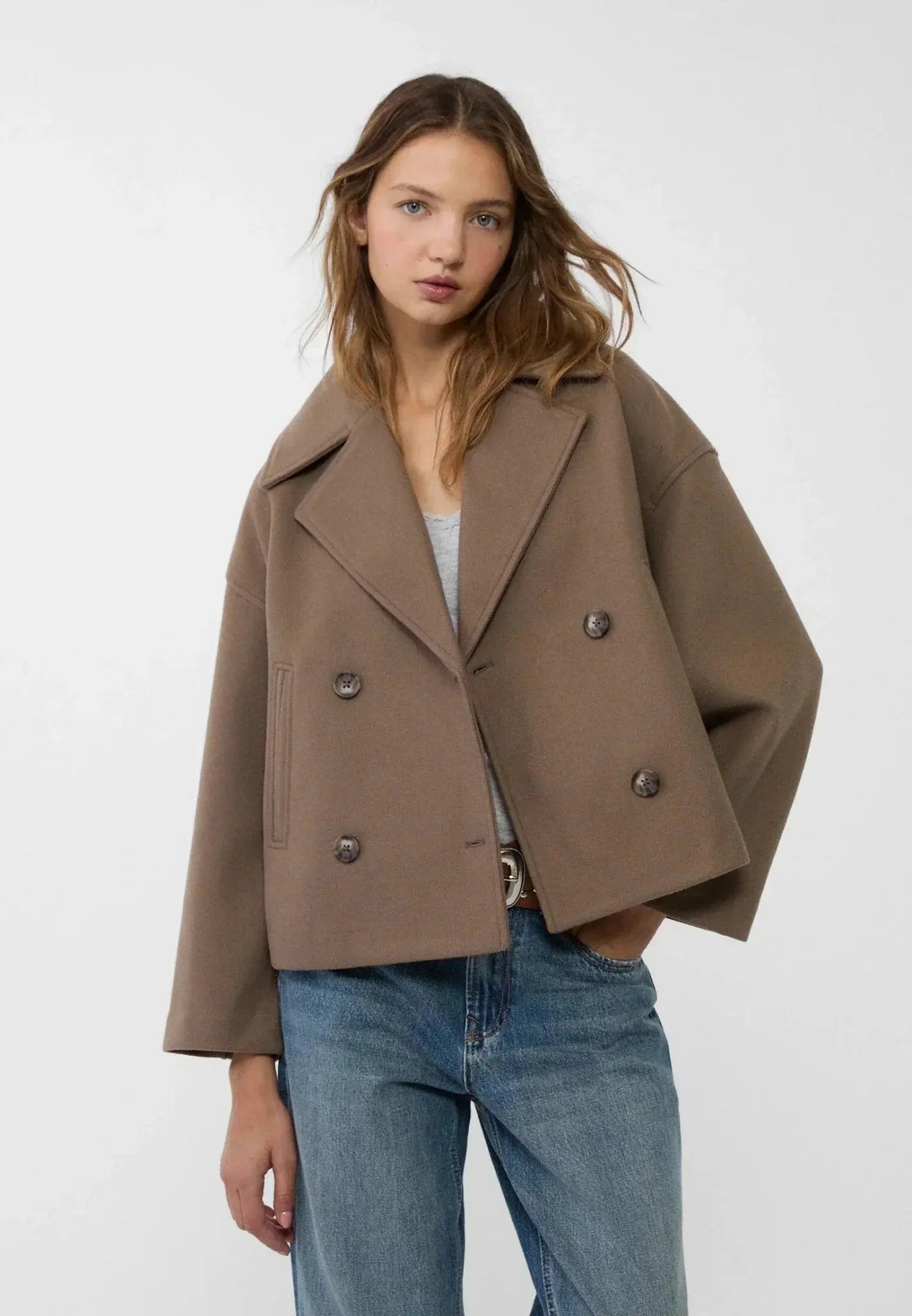 Veste Courte D Hiver À Double Boutonnage Pour Femmes Chic Et Chaude Idéale Pour Temps Froid Et Quotidien