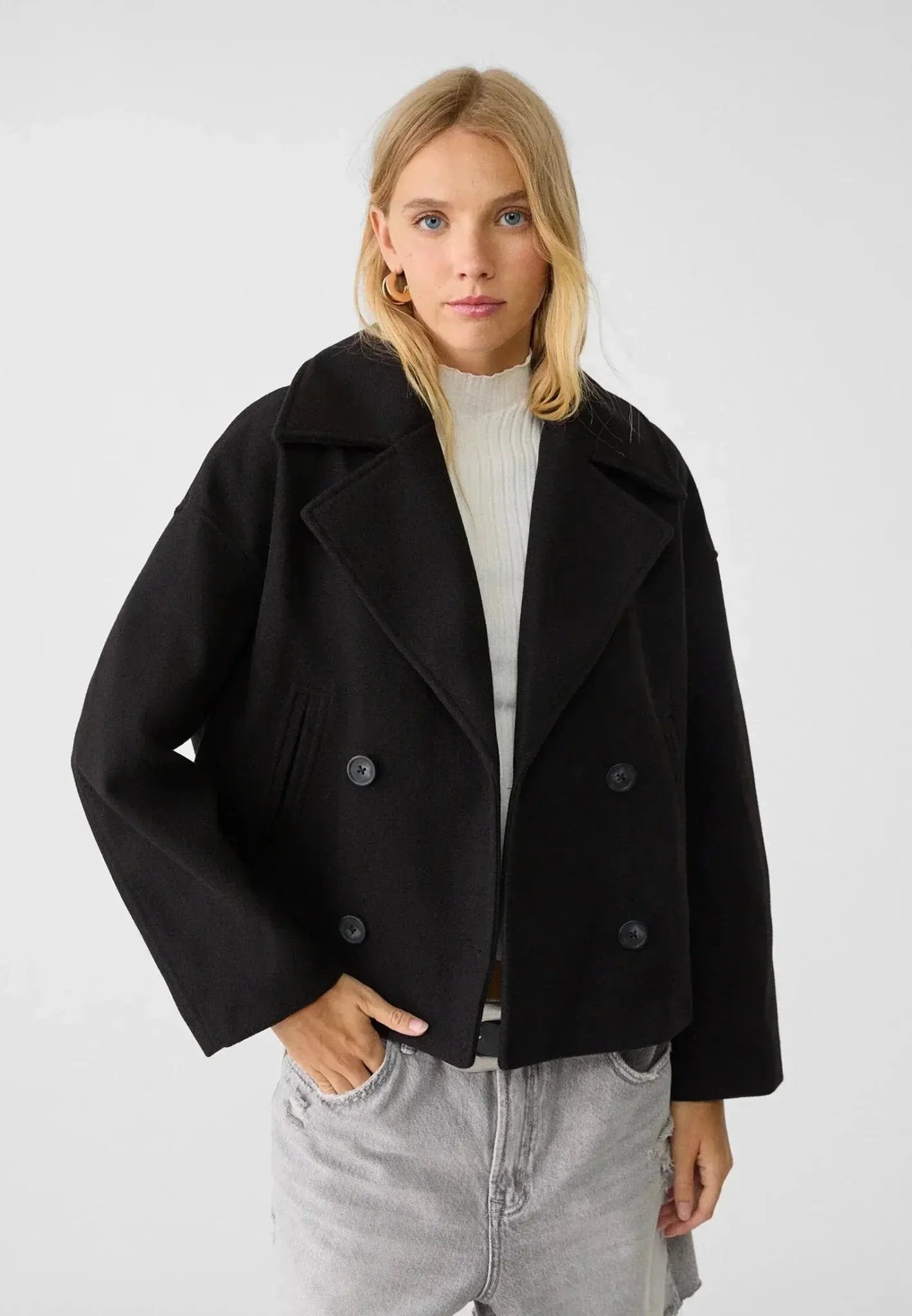Veste Courte D Hiver À Double Boutonnage Pour Femmes Chic Et Chaude Idéale Pour Temps Froid Et Quotidien