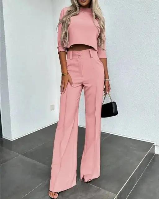 Ensemble Haut Court Et Pantalon Pour Femmes Amawinc Élégant Et Confortable Pour Jour Et Nuit