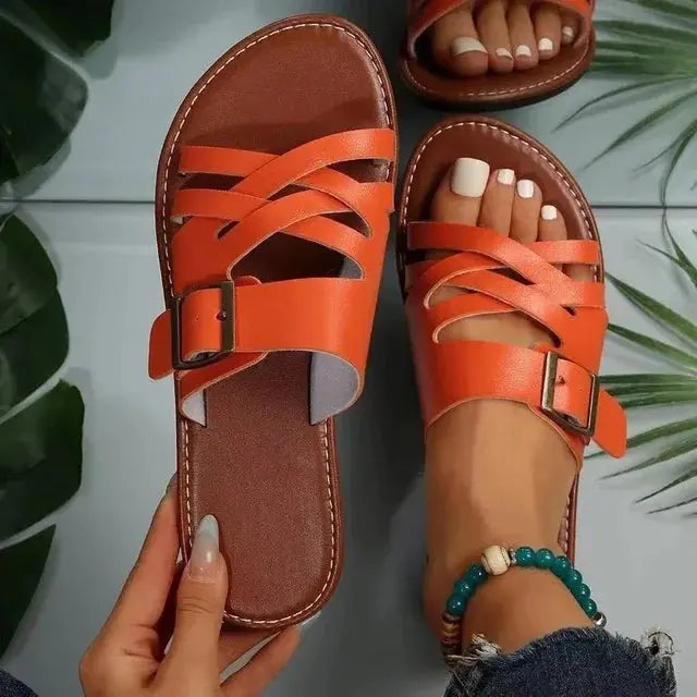 Mules Été Croisées Ajourées Pour Femmes Confortables Et Élégantes Idéales Pour Balades Au Soleil