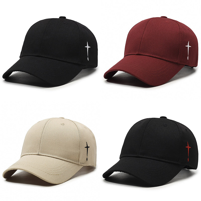 Casquette Cross Style Baseball En Coton Lavé Avec Visière Courbée, Broderie Audacieuse, Réglable Et Respirante