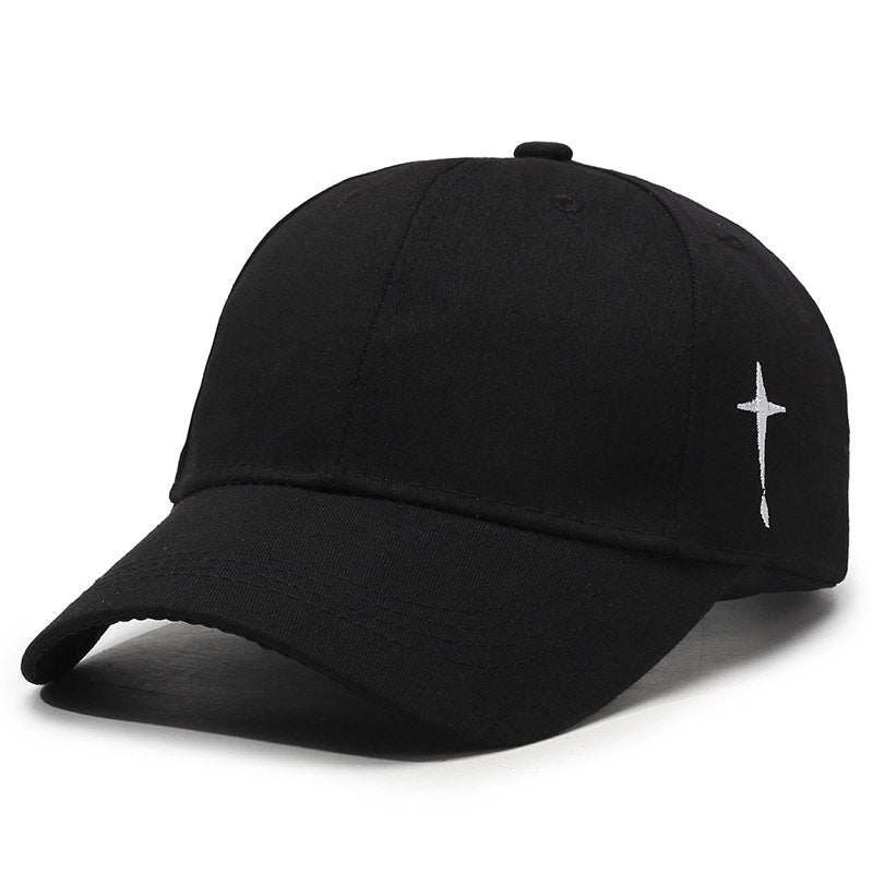 Casquette Cross Style Baseball En Coton Lavé Avec Visière Courbée, Broderie Audacieuse, Réglable Et Respirante