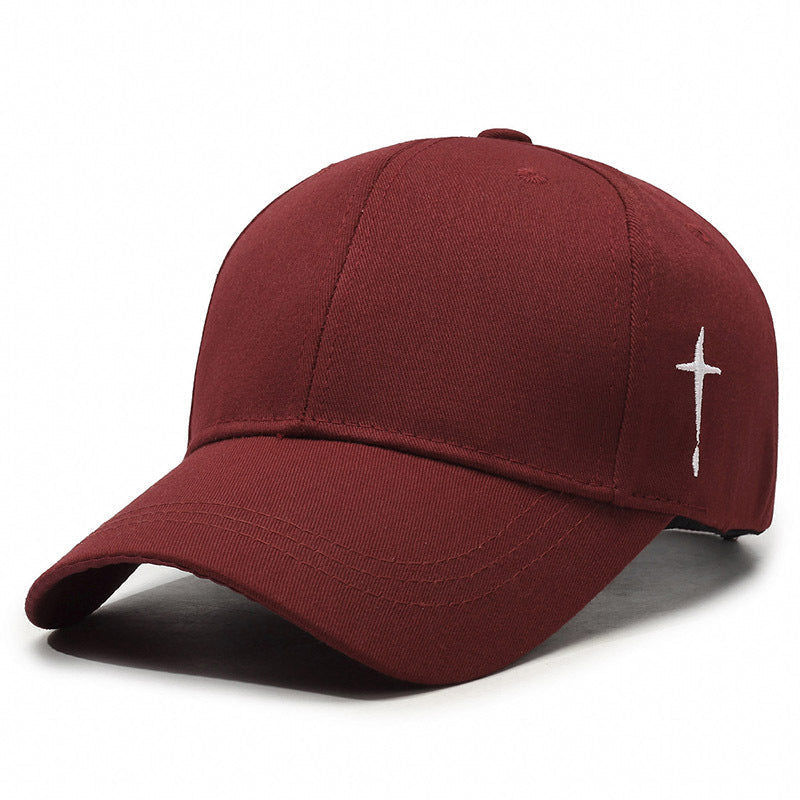 Casquette Cross Style Baseball En Coton Lavé Avec Visière Courbée, Broderie Audacieuse, Réglable Et Respirante