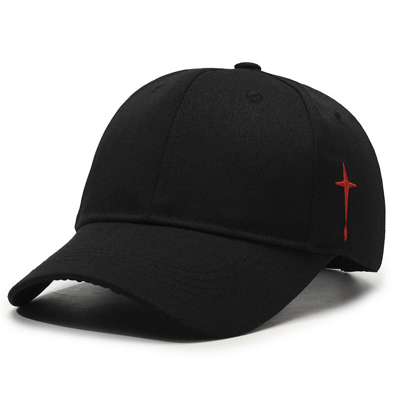 Casquette Cross Style Baseball En Coton Lavé Avec Visière Courbée, Broderie Audacieuse, Réglable Et Respirante