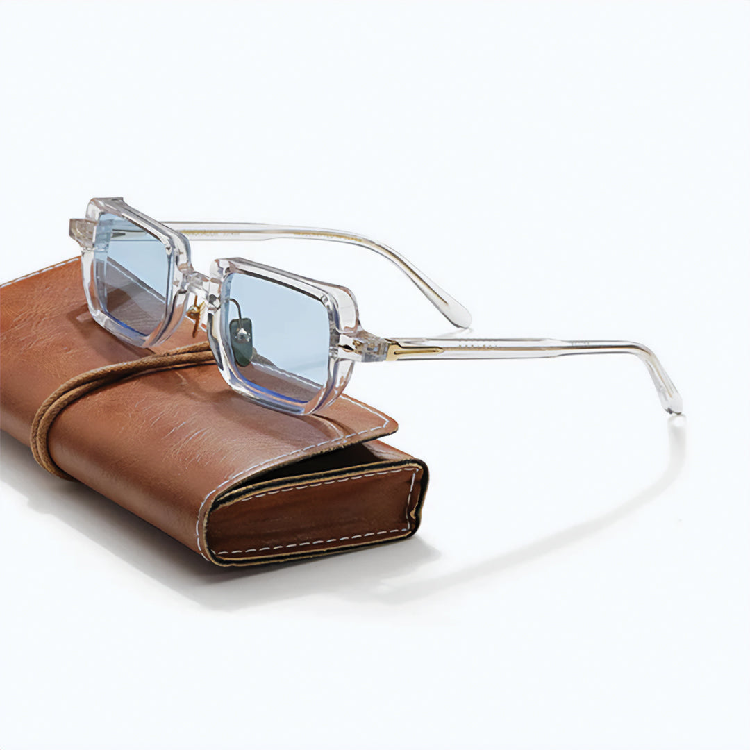 Lunettes De Soleil Rectangulaires Rivaro En Acétate Italien Et Titane Avec Lentilles Teintées UV400