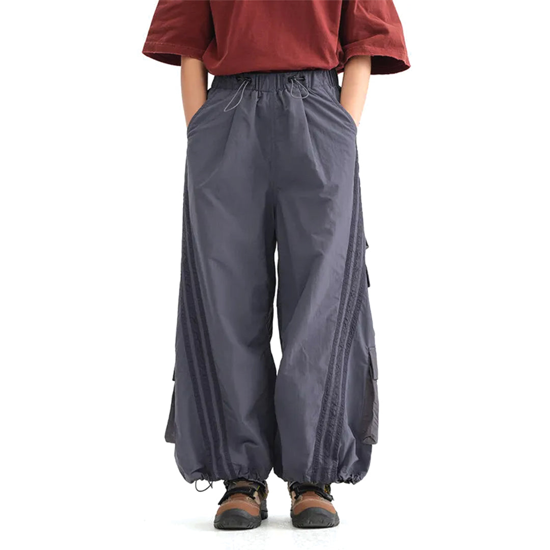 Pantalon Cargo Rayé Horizon Large Avec Poches Multiples Nylon Polyester Résistant À L Eau