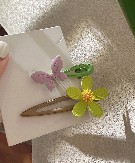 Jolie épingle à cheveux en alliage en forme de papillon et de fleur - Amawinc