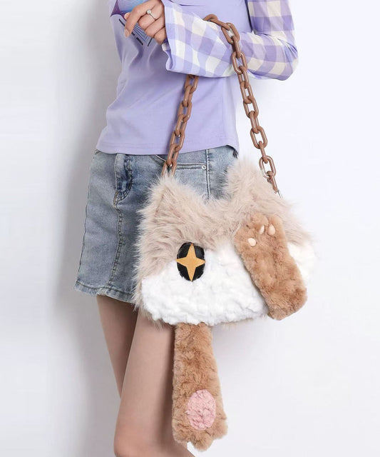 Sacs à bandoulière en fourrure de chat mignon et moelleux avec chaîne - Amawinc