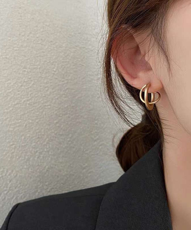 Boucles d'oreilles à faire soi-même : bagues superposées en or pour femmes, style froid - Amawinc