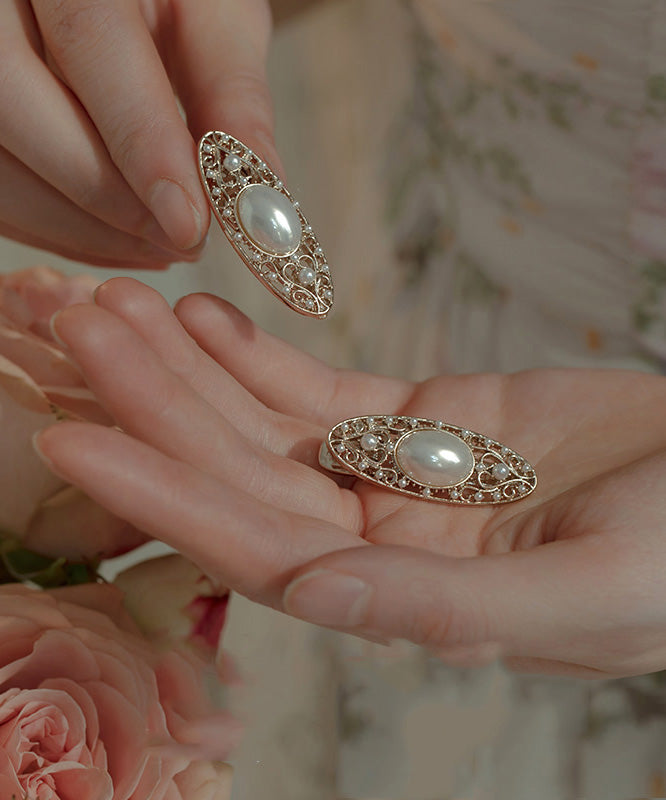 Épingle à cheveux en alliage de soie avec perles creuses DIY - Amawinc