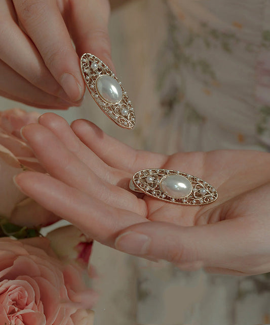 Épingle à cheveux en alliage de soie avec perles creuses DIY - Amawinc