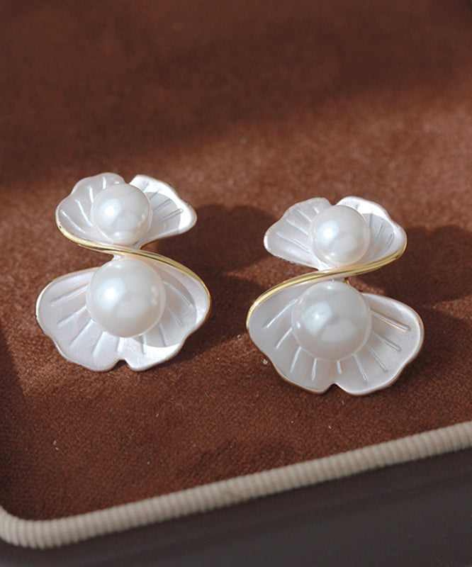 Boucles d'oreilles à tige en perles de gloire du matin avec surdorure en cuivre blanc DIY - Amawinc
