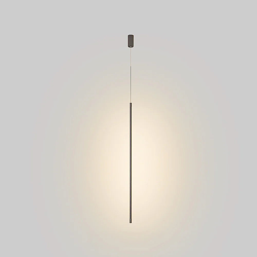 Minimalistische, lange LED-Hängeleuchte aus Aluminium