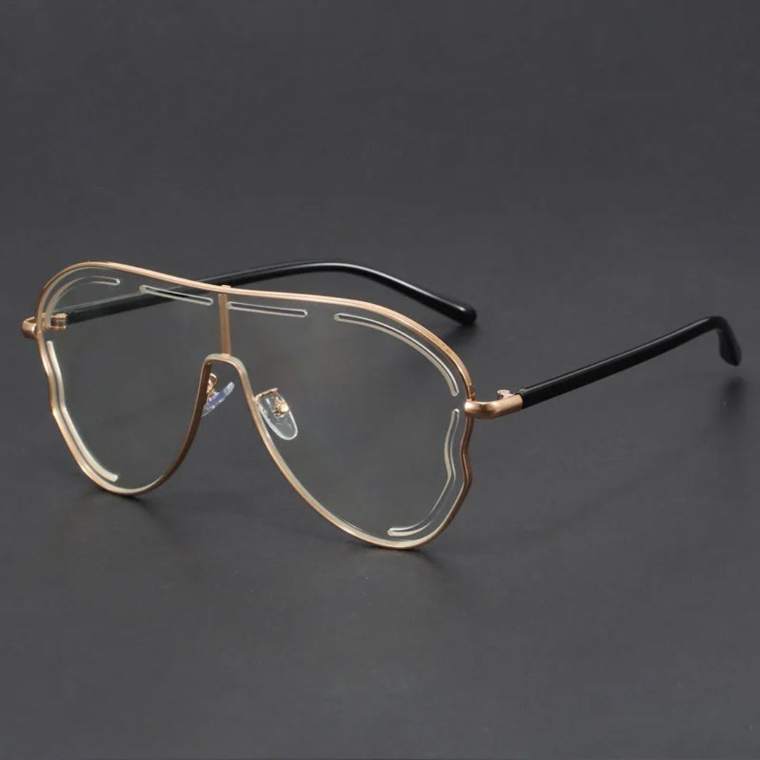 Lunettes Aviateur Damer En Métal Sculpté Verres Anti Reflet UV400 Protection Durable Et Résistantes Aux Chocs
