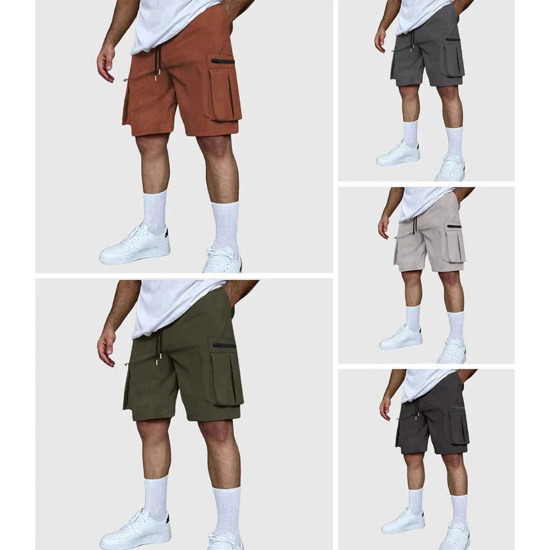 Dan Multi Pocket Cargo Shorts Pour Homme En Mélange Poly Avec Poches Cargo Zippées Confort Tout Terrain Robuste