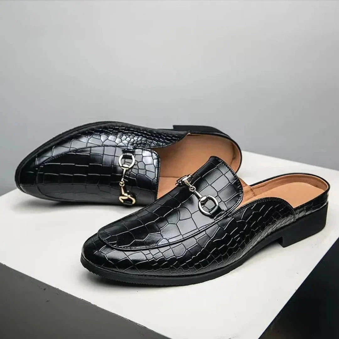 Dante Mules Imprimé Crocodile Cuir Synthétique À Enfiler Sans Dos Semelle Intérieure Rembourrée Confort