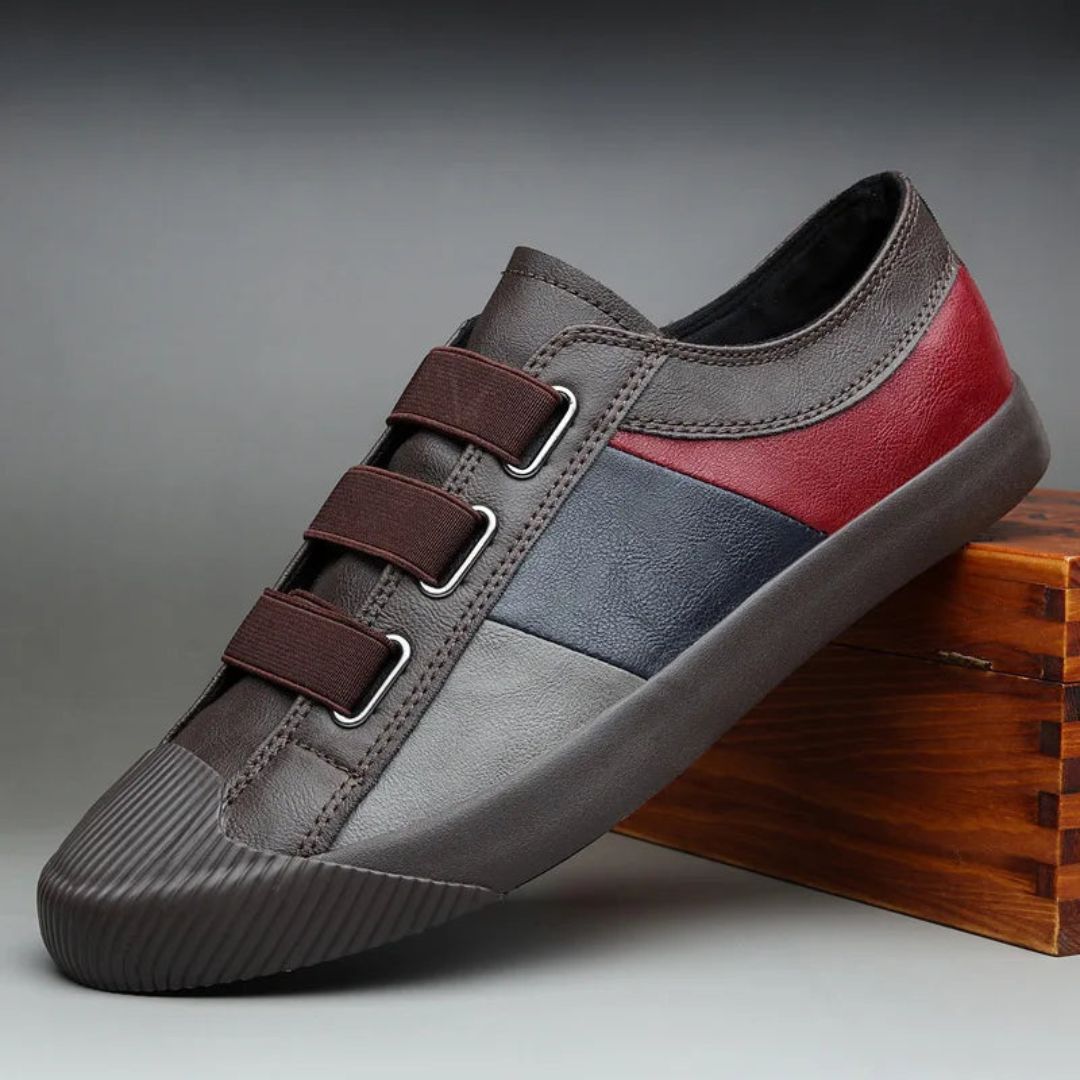 Dante Luxe Baskets Homme À Sangles Velcro Réglables Tri Teintes Design Moderne Contemporain