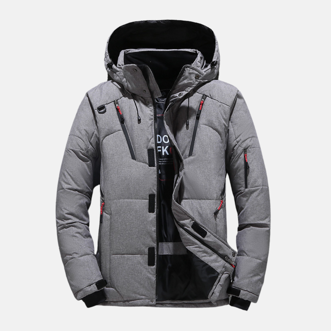 Veste Homme Rembourrée À Capuche Isolante Décontractée Longueur Hanche Pour Hiver
