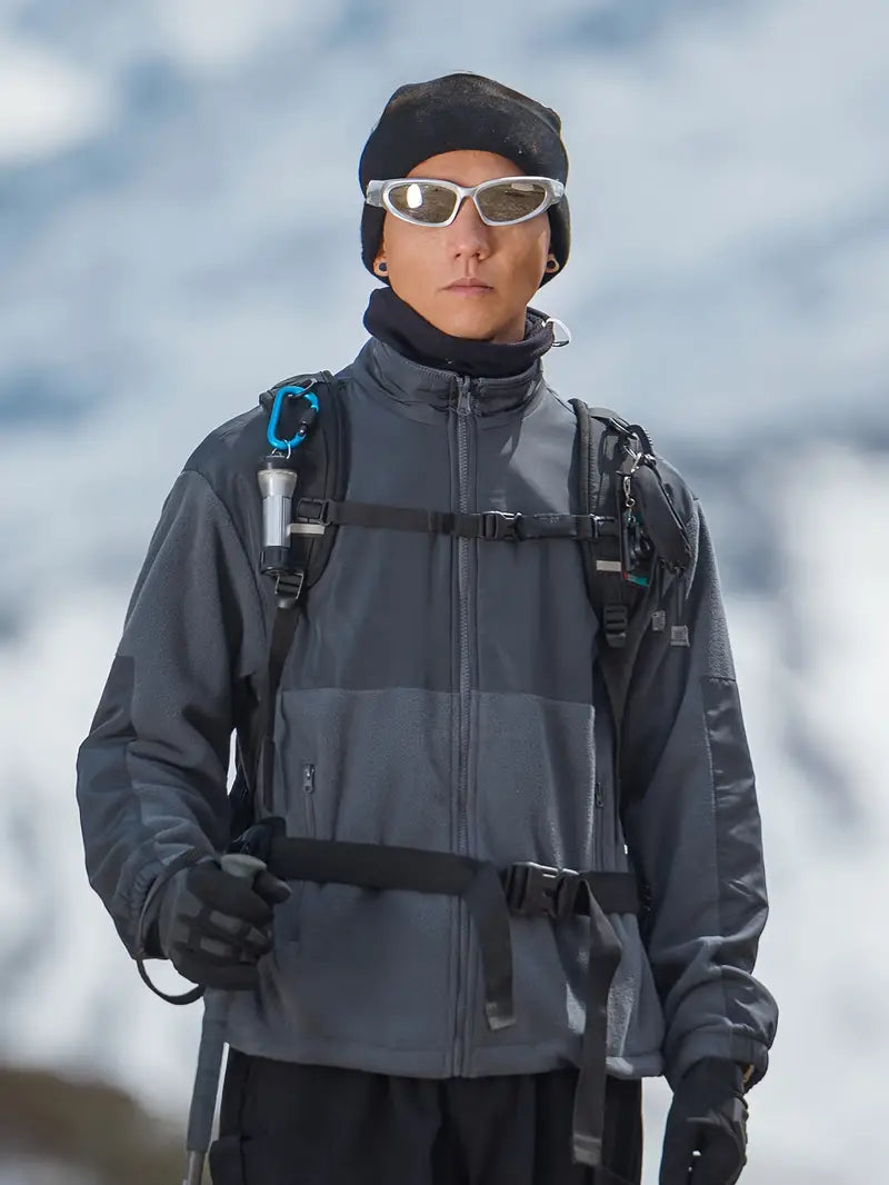 Liarael 100% Polyester Fleece Jacket with Mandarin Collar